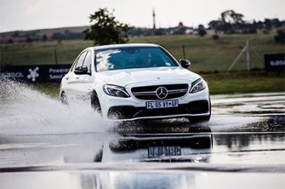 MERC DRIVING IN WATER